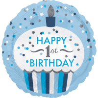 1st Birthday Cupcake Boy  balloon