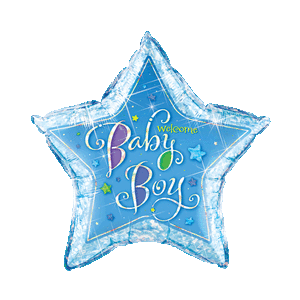 Baby Boy Star Balloon in a Box