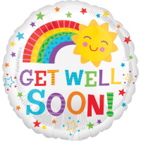 Get Well Soon Rainbow Sun balloon