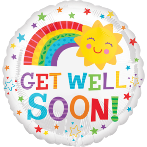 Get Well Soon Rainbow Sun Balloon in a Box