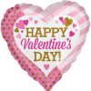 Valentine's Gold & Pink Heart Balloon in a Box Small Image