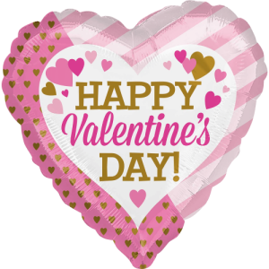 Valentine's Gold & Pink Heart Balloon in a Box