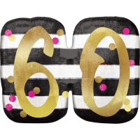 Stripes & Dots 60th Birthday  balloon