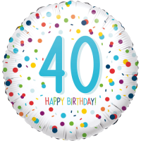 Confetti Happy Birthday 40th balloon