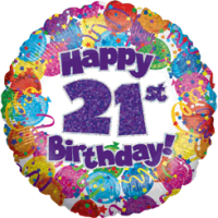 21st Birthday Balloons Holographic balloon