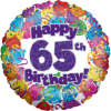 65th Birthday Balloons Holographic Balloon in a Box Small Image