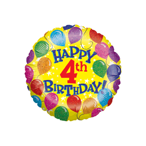 4th Birthday Balloons Balloon in a Box