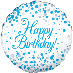 Sparkling Fizz Birthday Blue Balloon in a Box