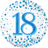 18th Sparkling Fizz Birthday Blue Balloon in a Box Small Image
