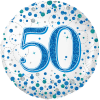 50th Sparkling Fizz Birthday Blue  Balloon in a Box Small Image