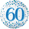 60th Sparkling Fizz Birthday Blue  Balloon in a Box Small Image