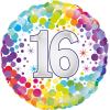 16th Colourful Confetti Birthday Balloon in a Box Small Image