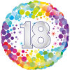 18th Colourful Confetti Birthday Balloon in a Box Small Image
