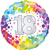 18th Colourful Confetti Birthday balloon