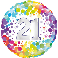 21st Colourful Confetti Birthday balloon