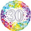 30th Colourful Confetti Birthday Balloon in a Box Small Image
