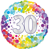 30th Colourful Confetti Birthday balloon