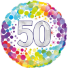 50th Colourful Confetti Birthday Balloon in a Box Small Image