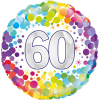 60th Colourful Confetti Birthday Balloon in a Box Small Image