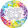 65th Colourful Confetti Birthday Balloon in a Box Small Image