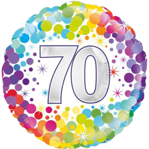 70th Colourful Confetti Birthday Balloon in a Box
