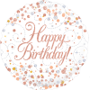 Sparkling Fizz Birthday White & Rose Gold Balloon in a Box Small Image