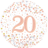 20th Sparkling Fizz Birthday White & Rose Gold  Balloon in a Box Small Image