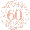 60th Sparkling Fizz Birthday White & Rose Gold Balloon in a Box Small Image