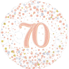 70th Sparkling Fizz Birthday White & Rose Gold Balloon in a Box Small Image