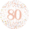 80th Sparkling Fizz Birthday White & Rose Gold Balloon in a Box Small Image