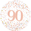 90th Sparkling Fizz Birthday White & Rose Gold Balloon in a Box Small Image