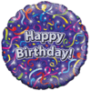Birthday Colourful Streamers Holographic 18" Balloon in a Box Small Image