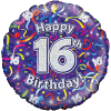 Holographic 16th Birthday Streamers Balloon in a Box Small Image