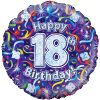 Holographic 18th Birthday Streamers Balloon in a Box Small Image