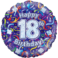 Holographic 18th Birthday Streamers balloon