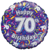 Holographic 70th Birthday Streamers Balloon in a Box Small Image