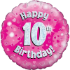 Happy 10th Birthday Girl Holographic Balloon in a Box Small Image