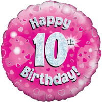 Happy 10th Birthday Girl Holographic balloon