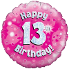 Pink 13th Birthday Holographic Balloon in a Box Small Image