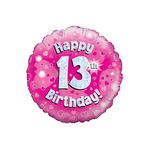 Pink 13th Birthday Holographic Balloon in a Box
