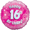 Happy 16th Birthday Girl Holographic Balloon in a Box Small Image