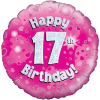 Happy 17th Birthday Girl Holographic Balloon in a Box Small Image