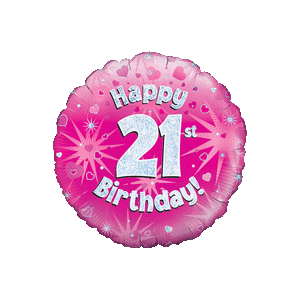 Happy 21st Birthday Girl Holographic Balloon in a Box