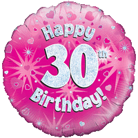 Happy 30th Birthday Girl Holographic balloon