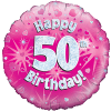 Happy 50th Birthday Girl Holographic Balloon in a Box Small Image