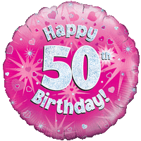 Happy 50th Birthday Girl Holographic balloon