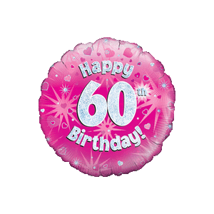 Happy 60th Birthday Girl Holographic Balloon in a Box