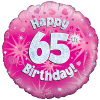 Happy 65th Birthday Girl Holographic Balloon in a Box Small Image