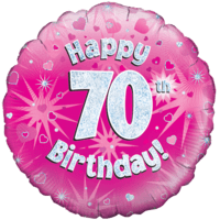 Happy 70th Birthday Girl Holographic balloon