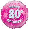 Happy 80th Birthday Girl Holographic Balloon in a Box Small Image